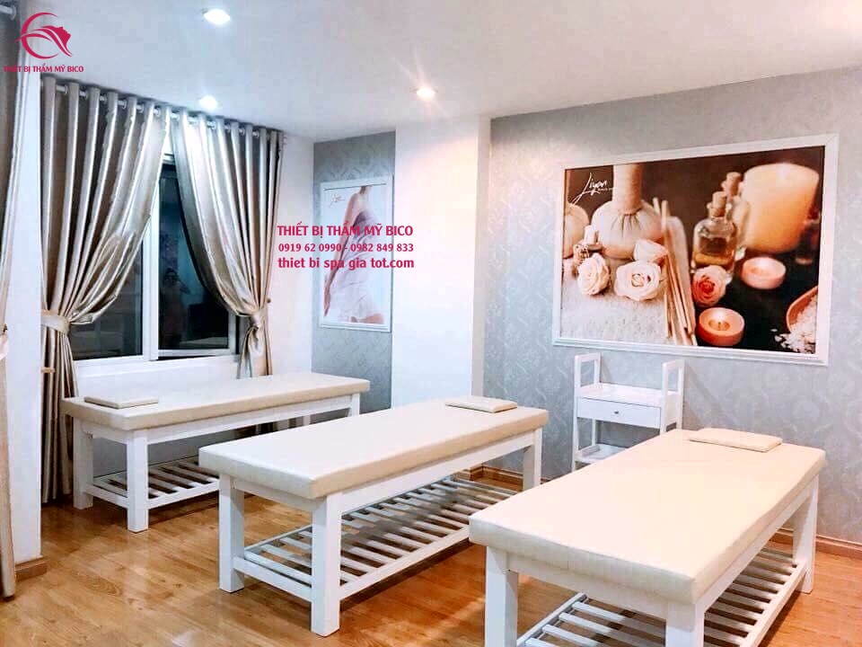 Giường Spa Gỗ Giá Rẻ Cho Phun Xăm Nối Mi Massage Body