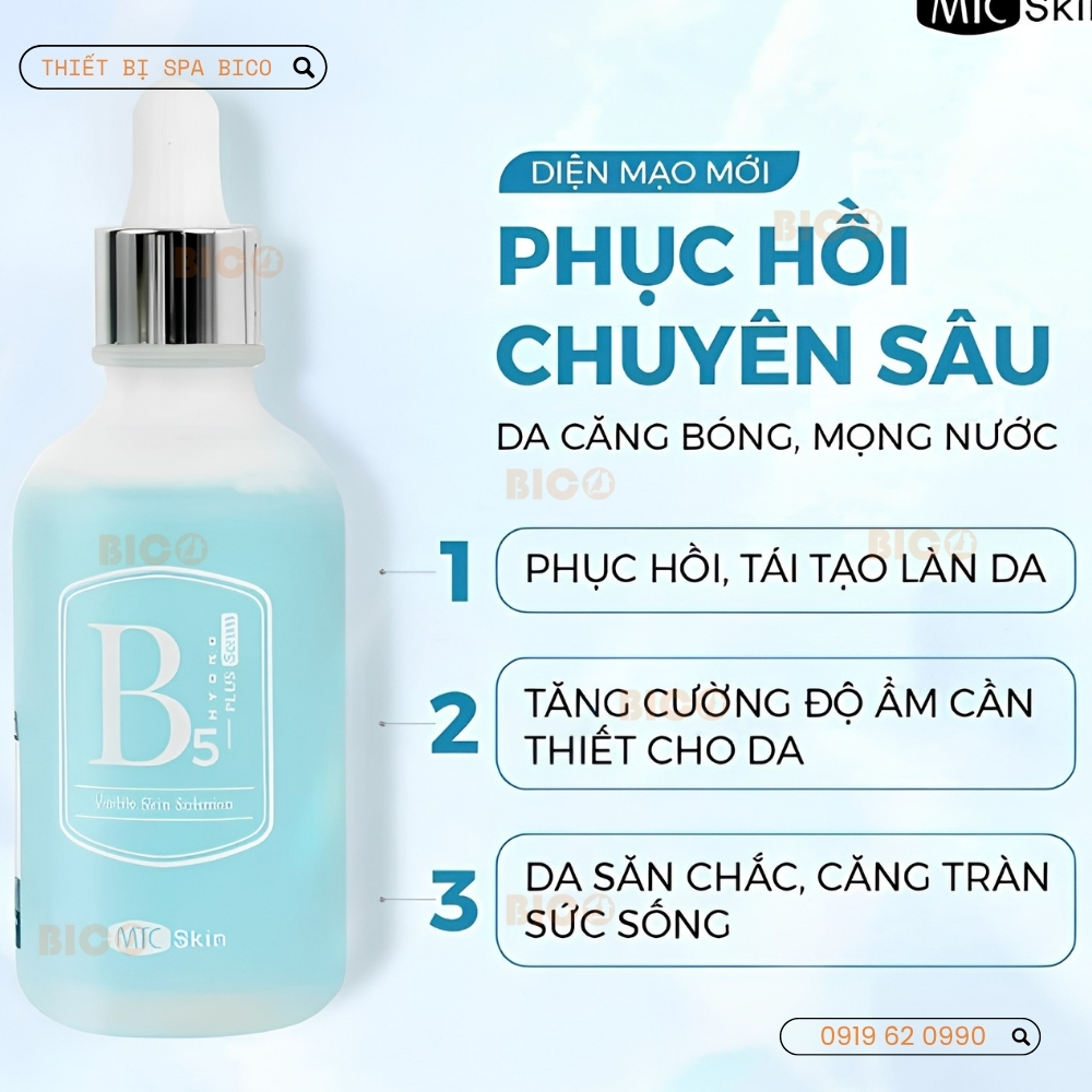 Tinh chất B5 Hydro Plus Serum MTC Skin phục hồi chuyên sâu, tăng ẩm và làm căng bóng làn da