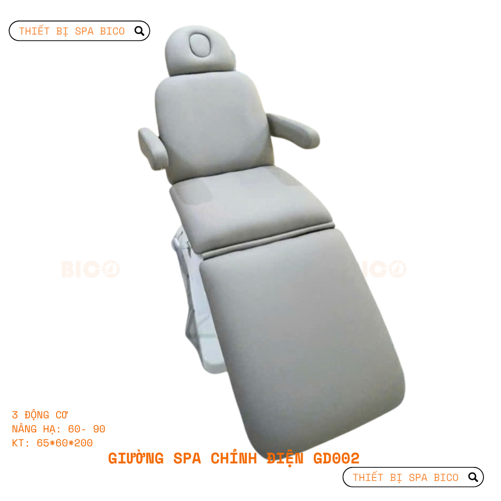 Giường Spa Chỉnh Điện 3 Động Cơ&nbsp; Mầu Trắng GD001