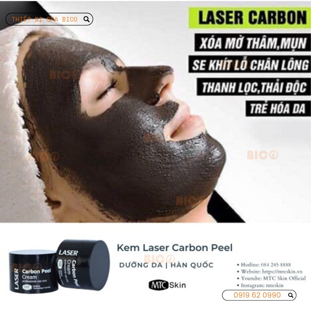 Kem than hoạt tính trẻ hóa da Laser Carbon Peel Cream MTC Skin.