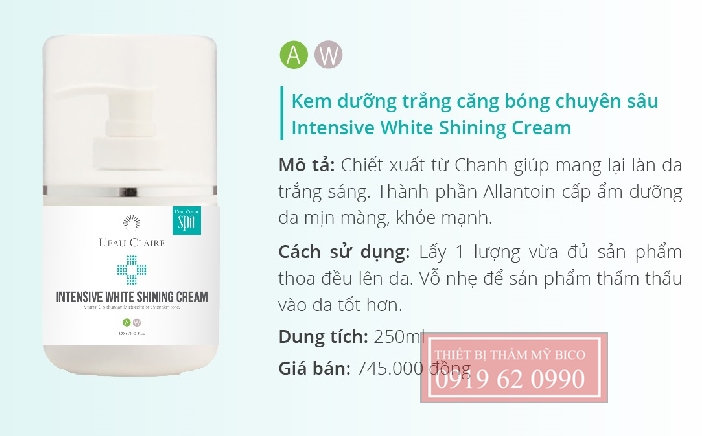 Kem dưỡng trắng, căng bóng da L'eau Claire