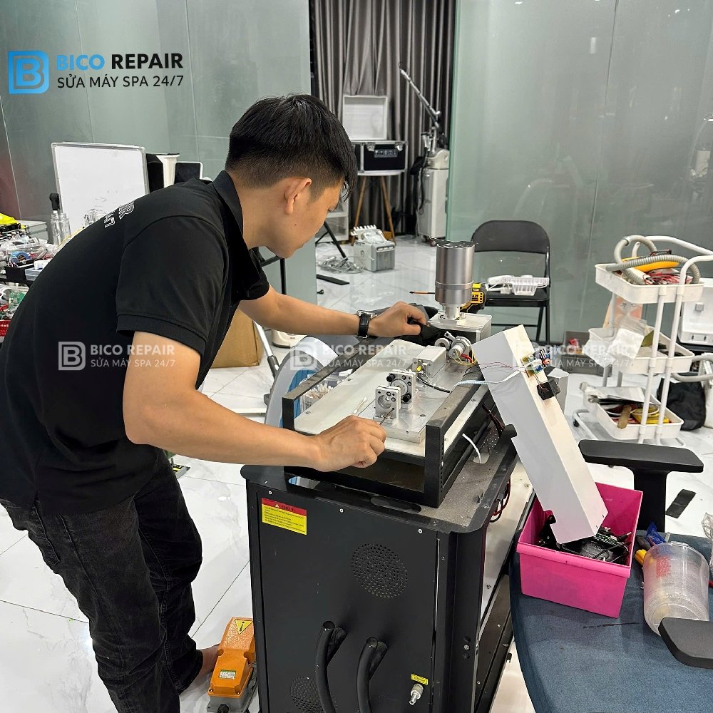 Căn chỉnh lại trục quang cho máy
