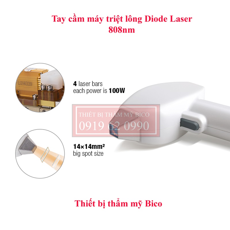 Tay cầm Máy tMáy Triệt Lông Diode Hr Laser 808nm Hãng FQbeauty