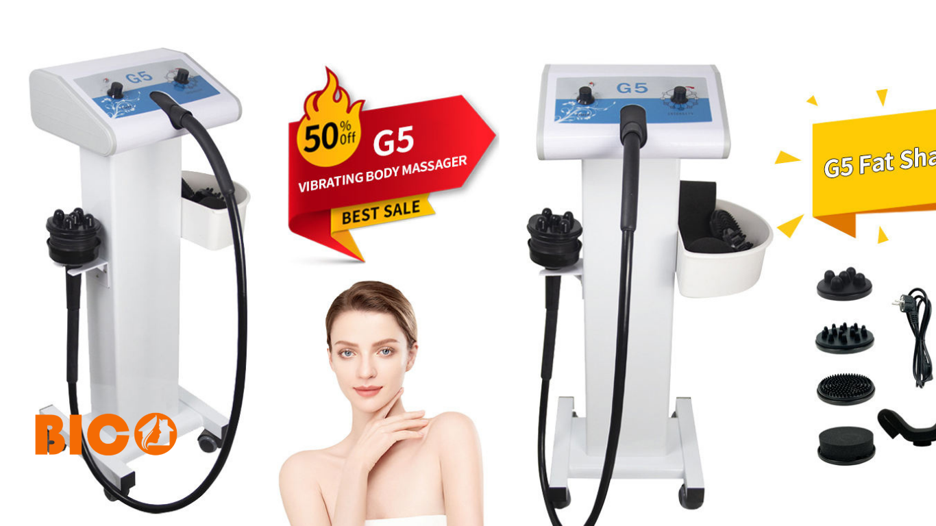 Máy massage giảm mỡ toàn thân G5 kèm các đầu massage chuyên dụng và dây cáp