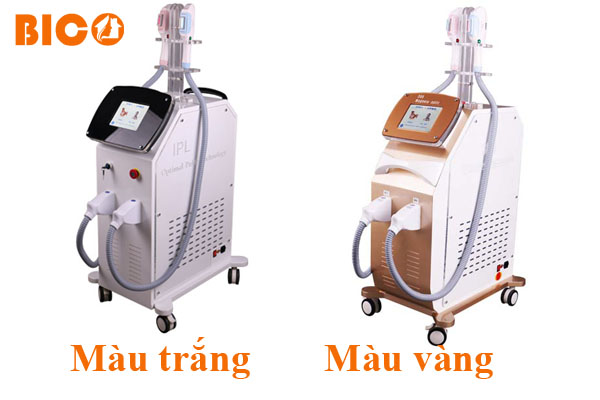 máy triệt lông 360 với 2 phiên bản màu trắng và màu vàng