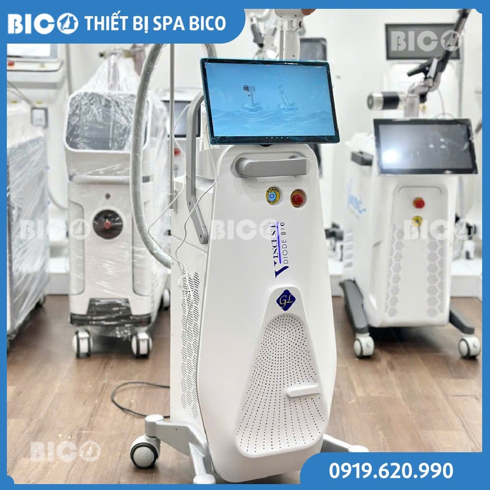 Hình ảnh thực tế của máy triệtt lông diodde laser Vincent

