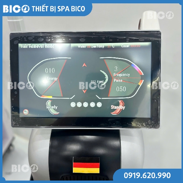 màn hình máy triệt lông diode laser 2in1 peri bico
