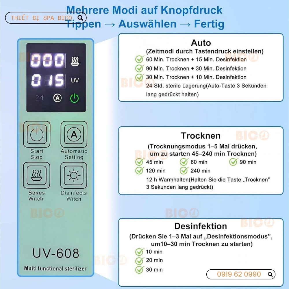 Tủ Khử Trùng, Diệt Khuẩn UV SK-UV-608