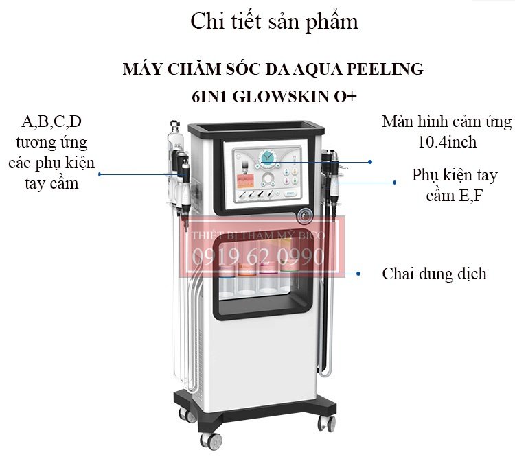 Máy Aqua Peeling 6in1 GlowSkin O+ | Máy Chăm Sóc Da Đa Năng 6in1 Hàn Quốc